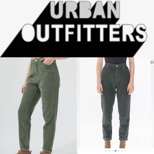 New💕Urban Outfitters Mom High rise Olive Corduroy Trousers